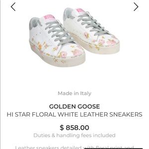 Golden Goose Floral White Sneakers